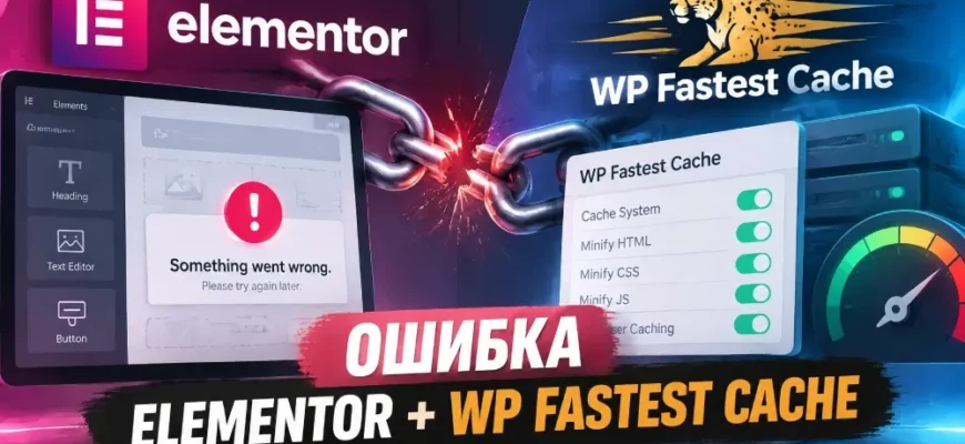 Ошибка Elementor + WP Fastest Cache