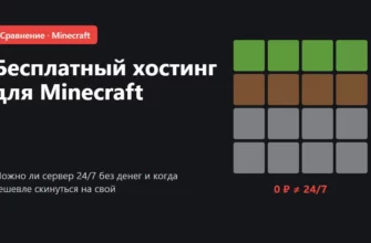 Обложка: бесплатный хостинг для Minecraft, можно ли сервер 24/7 без денег