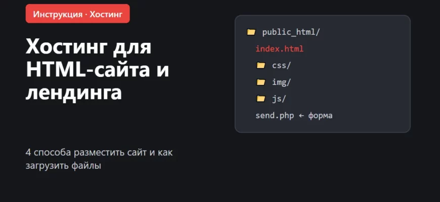 Обложка: хостинг для HTML-сайта и лендинга