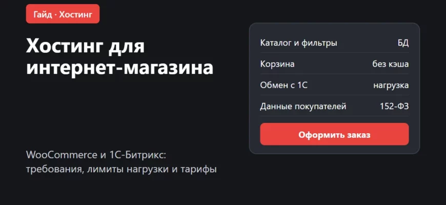 Обложка: хостинг для интернет-магазина на WooCommerce и 1С-Битрикс