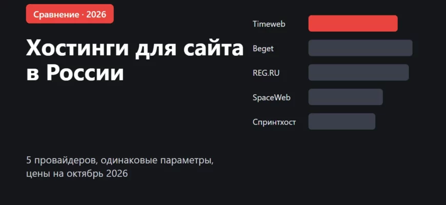 Обложка: сравнение российских хостингов для сайта в 2026 году