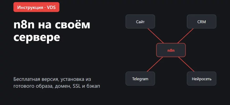Обложка: n8n на своём сервере, установка и стоимость
