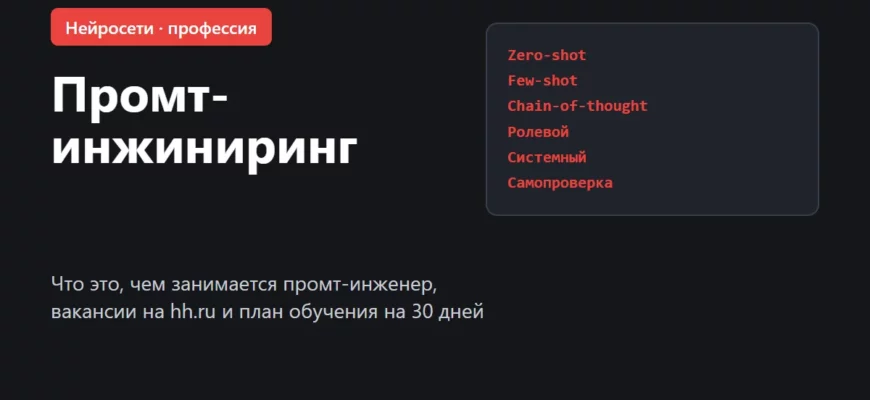 Обложка: промт-инжиниринг — что это и как научиться