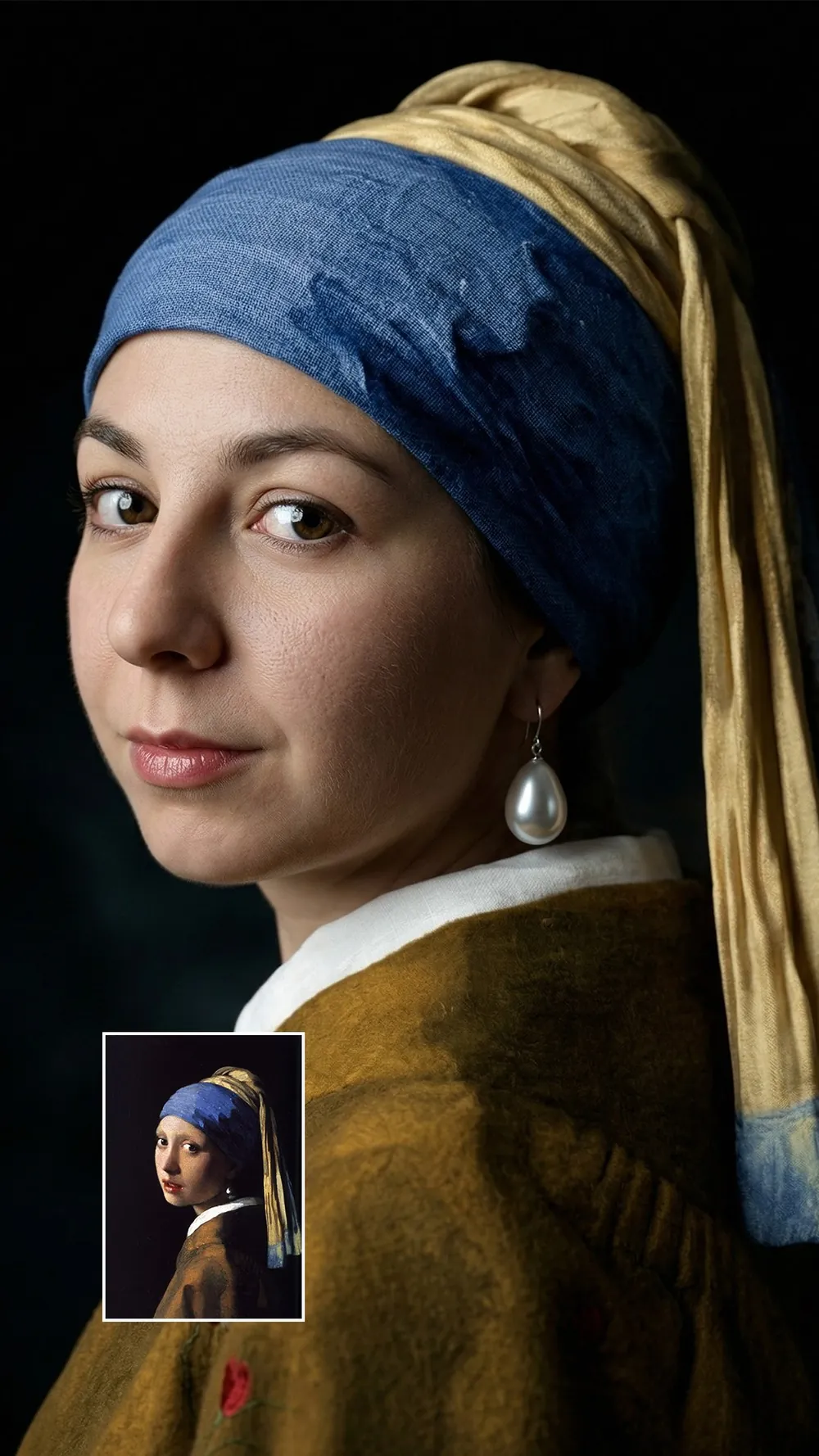 Девушка в образе с картины «Девушка с жемчужной серёжкой»