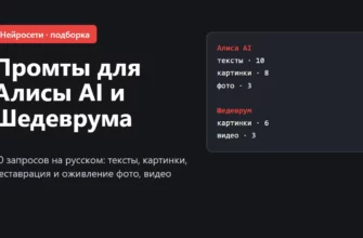 Обложка: промты для Алисы AI и Шедеврума