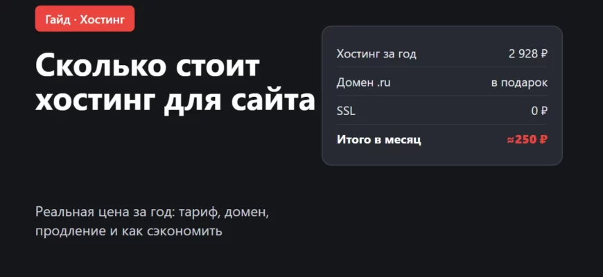 Обложка: сколько стоит хостинг для сайта в 2026 году