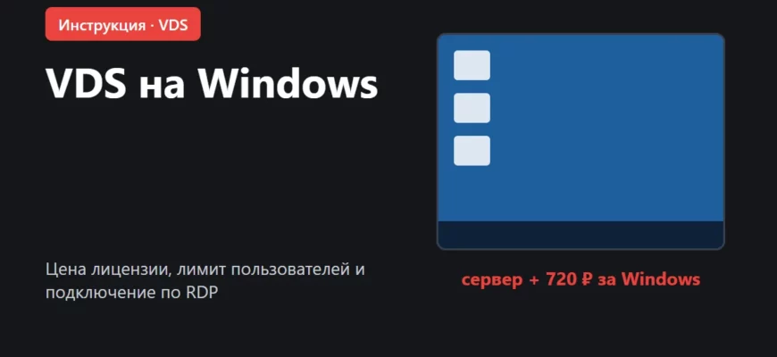 Обложка: VDS на Windows, аренда и подключение по RDP